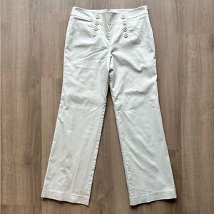 Ann Taylor Cream Sailor Pants - High Waisted - Wide Leg